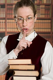 Librarian wearing glasses