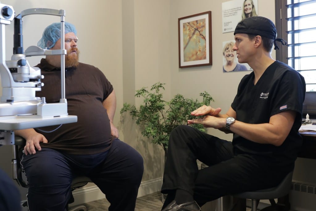 Dr Jason Brinton talks to David Cheshire, the first U.S. patient to receive a Visian Toric ICL.