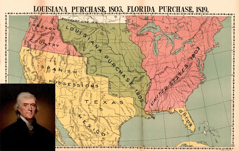 Thomas Jefferson Louisiana Purchase Map St Louis Arch