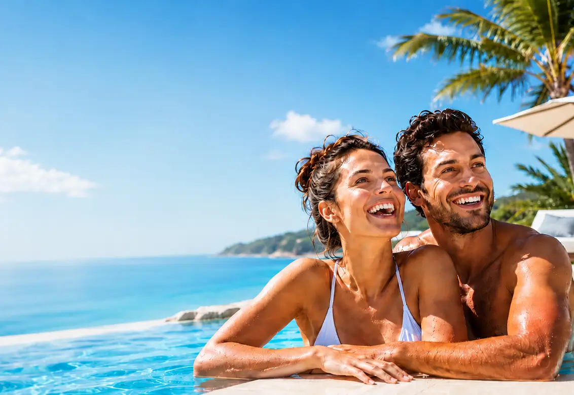 People enjoying summer travel and outdoor activities