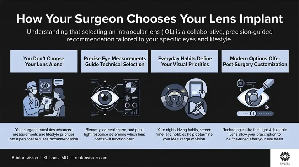 infographic: how your surgeon chooses your lens implant